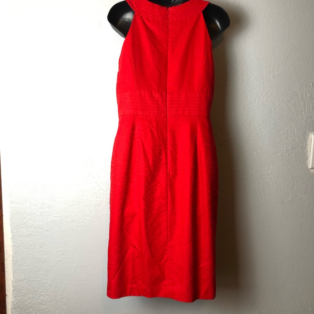 MUSE Grecian neck line Red Textured Dress Sz 6 - Picture 4 of 10